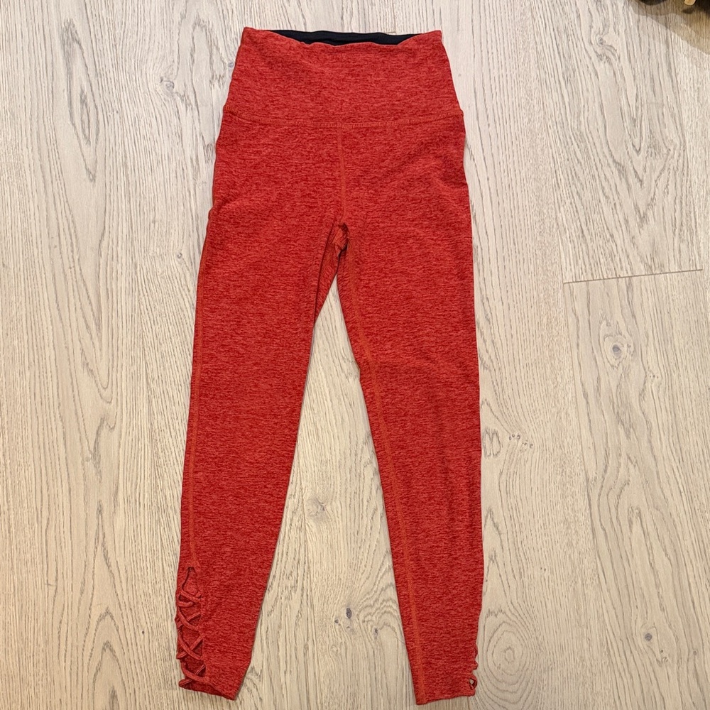 Beyond Yoga Ballet high waisted Legging Spacedye red Persimmon Orange